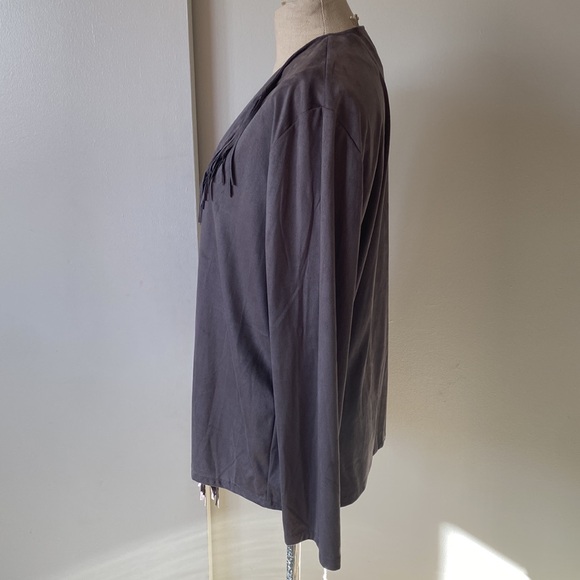 Misslook Vegan Faux Suede Grey Jacket L - Picture 7 of 8